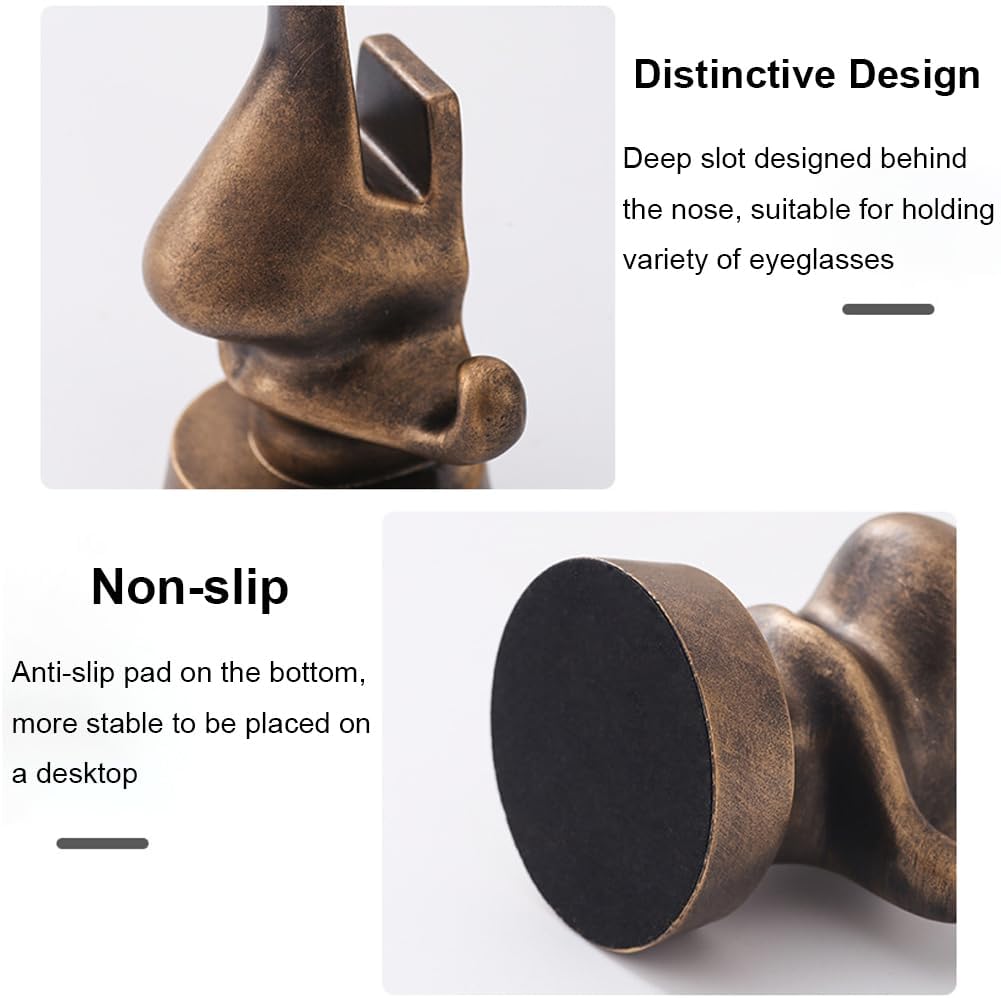Eyeglasses Stand - Resin Nose Shape Glasses Holder for Desk and Nightstand, Minimalist Spectacles Organizer, Sunglasses & Reading Glasses Stand Display