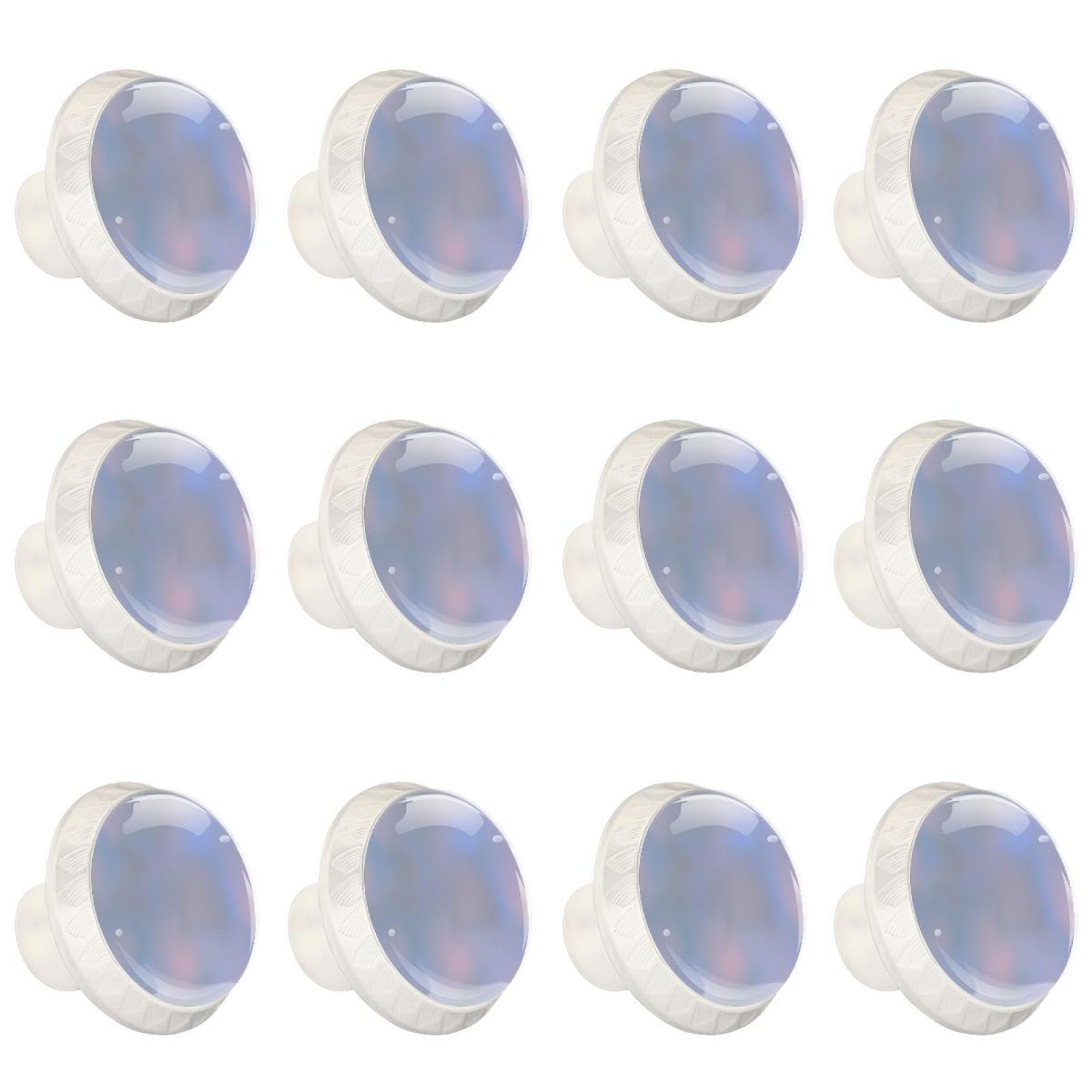 Boutons de tiroir en verre poignées rondes transparentes pour armoire et cuisine