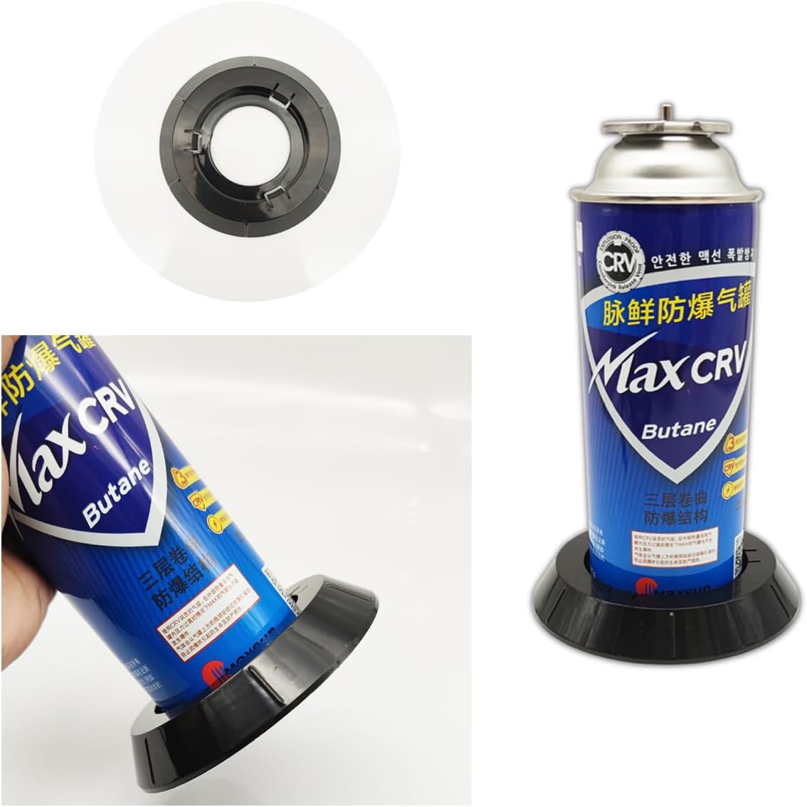 Butane Canister Base Holder Tray Base Butane Cylinder Stand Stabilizer Butane Can Safety Base for Butane Fuel Canister Portable Camping Stove Burner Butane Cartridge Gas Stoves Backpacking