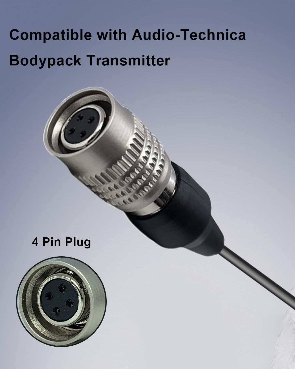 Lavalier Lapel Microphone Unidirectional Condenser Mic for Audio-Technica Wireless Bodypack Transmitter ATW-110G, ATW-T310, ATW-T701,ATW-T1000, ATW-T1001, ATW-T1000 (Hirose 4 Pin Plug) image 2
