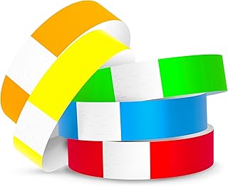 500 WristCo 5 Color Variety Pack Paper Plastic Wristbands for Events
