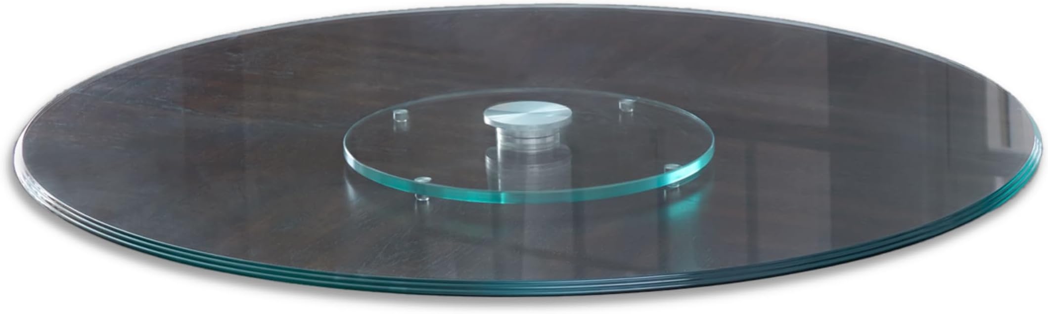 Steve Silver Furniture Avenue Lazy Susan, 40" Round, 360-Degree Rotation, Tempered Glass, 12mm Thick, Triple Edge, Dining Room, Kitchen, Clear Server Plate, 40" L x 40" W x 0.5" H, Clear