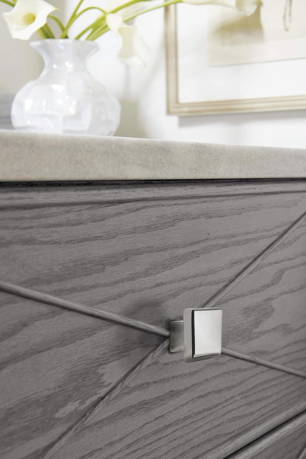 Amerock | Cabinet Knob | Polished Nickel | 1-1/2 inch (38 mm) Length | Blackrock | 1 Pack | Drawer Knob | Cabinet Hardware