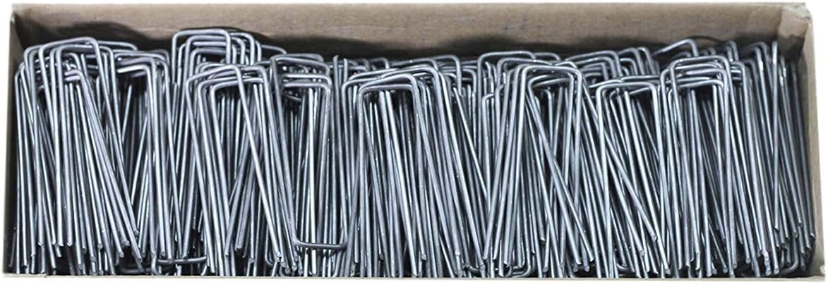 Pinnacle Mercantile USA Made 500-4 Inch Galvanized Garden Landscape Fabric Anchor Staples Thick 11 Gauge Steel