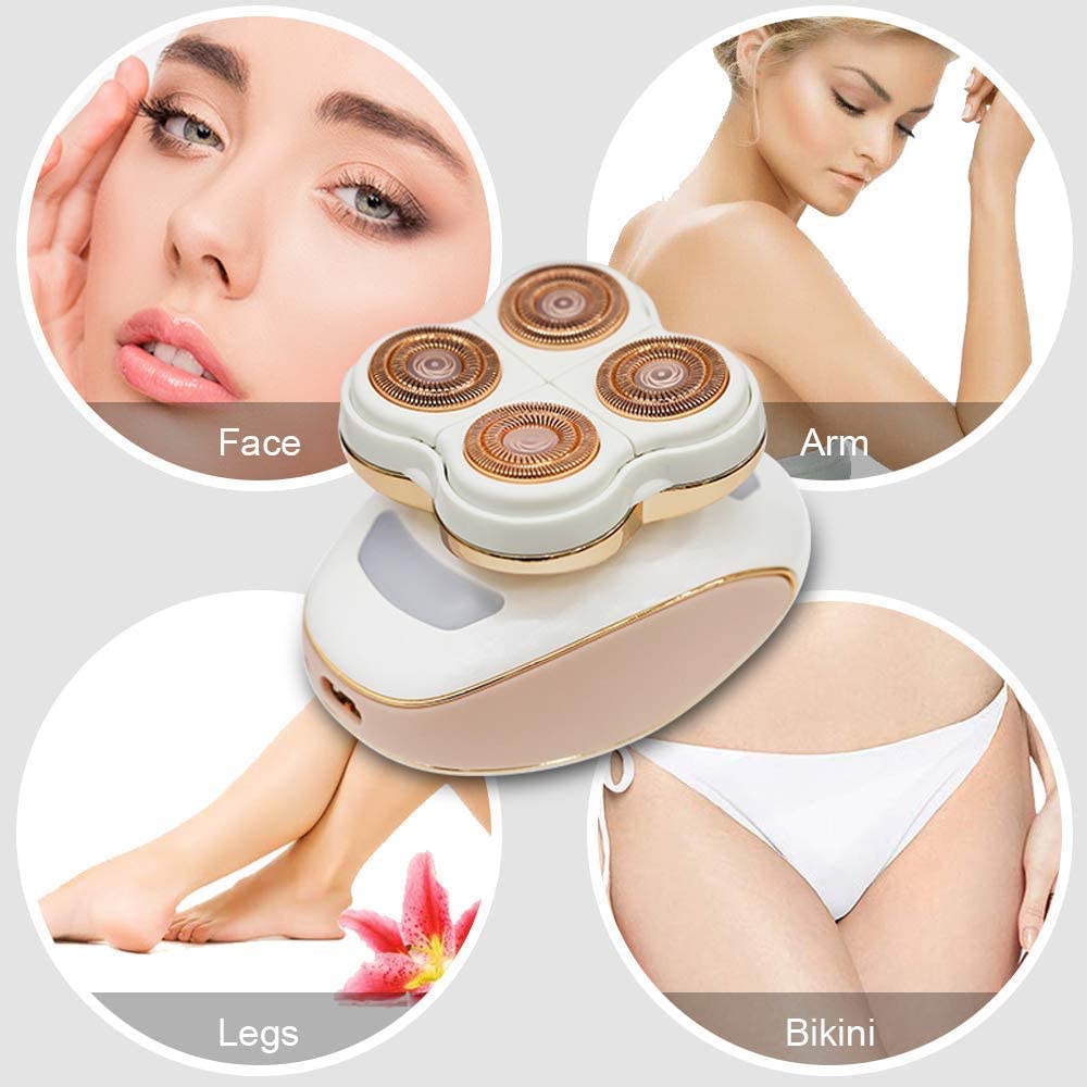 S906 Rasoio elettrico senza fili da donna indolore, Lady shaver epilatore impermeabile per il corpo femminile, ricaricabile USB
