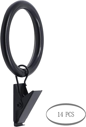 Miniatura 2 de MERIVILLE - Anillos de cortina con clip de 1.5 pulgadas de diámetro interior, se adaptan a cortinero de hasta 1 y 14 pulgadas