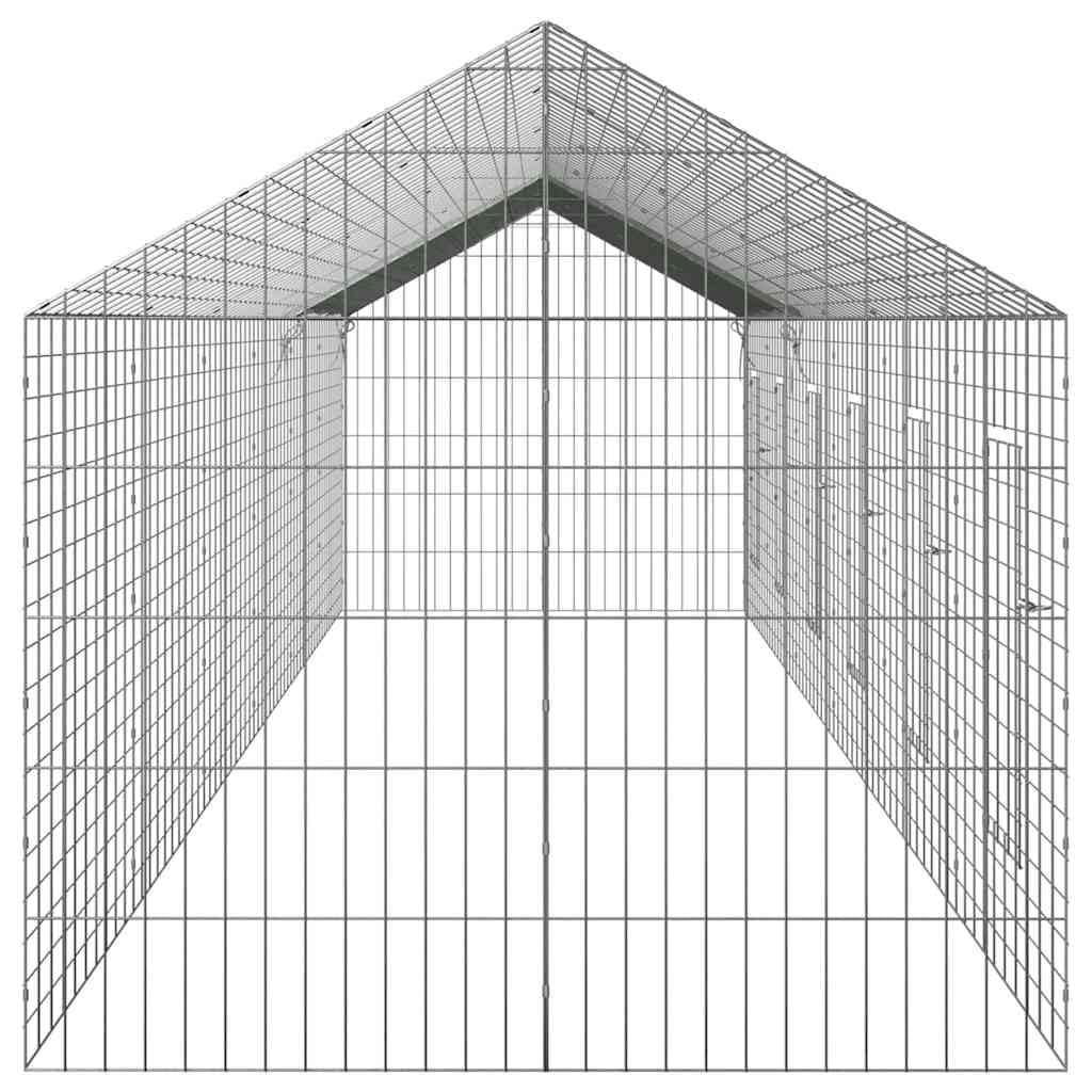 Jaula exterior para conejos de acero galvanizado, jaula grande para conejos, jaula para conejos de jardín, color plata, 400 x 78 x 78 cm, resistente a la intemperie