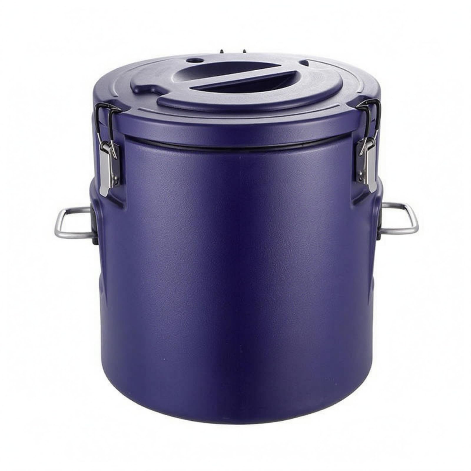 Contenitore Termico Isolato Contenitore Cibo Secchio Acciaio Inox Recipiente Termico Alimentare Coperchio con Blocco E Manici Adatto a Cucina Catering Mensa Aziendale, Blu, 48L