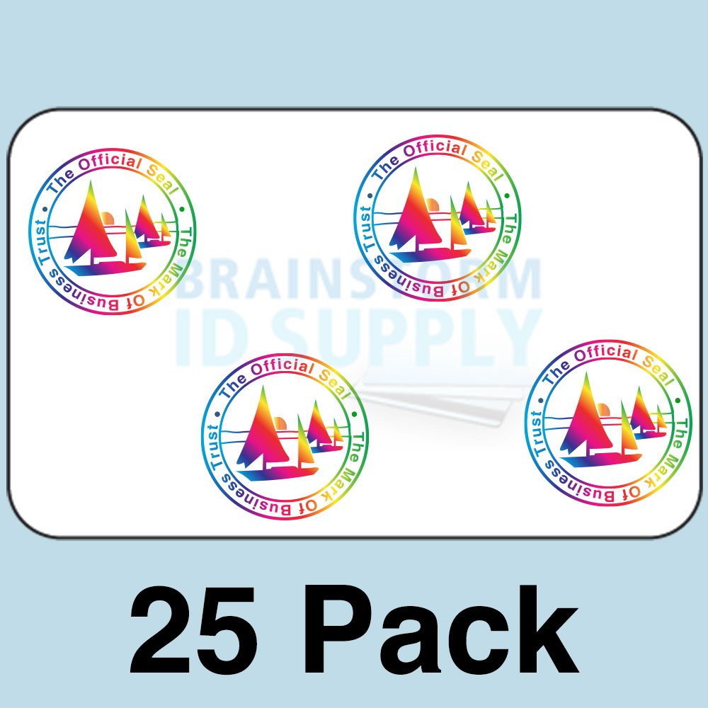 25 Mark of Business Hologram Self Stick ID Overlays (with UV Eagle) by Brainstorm ID