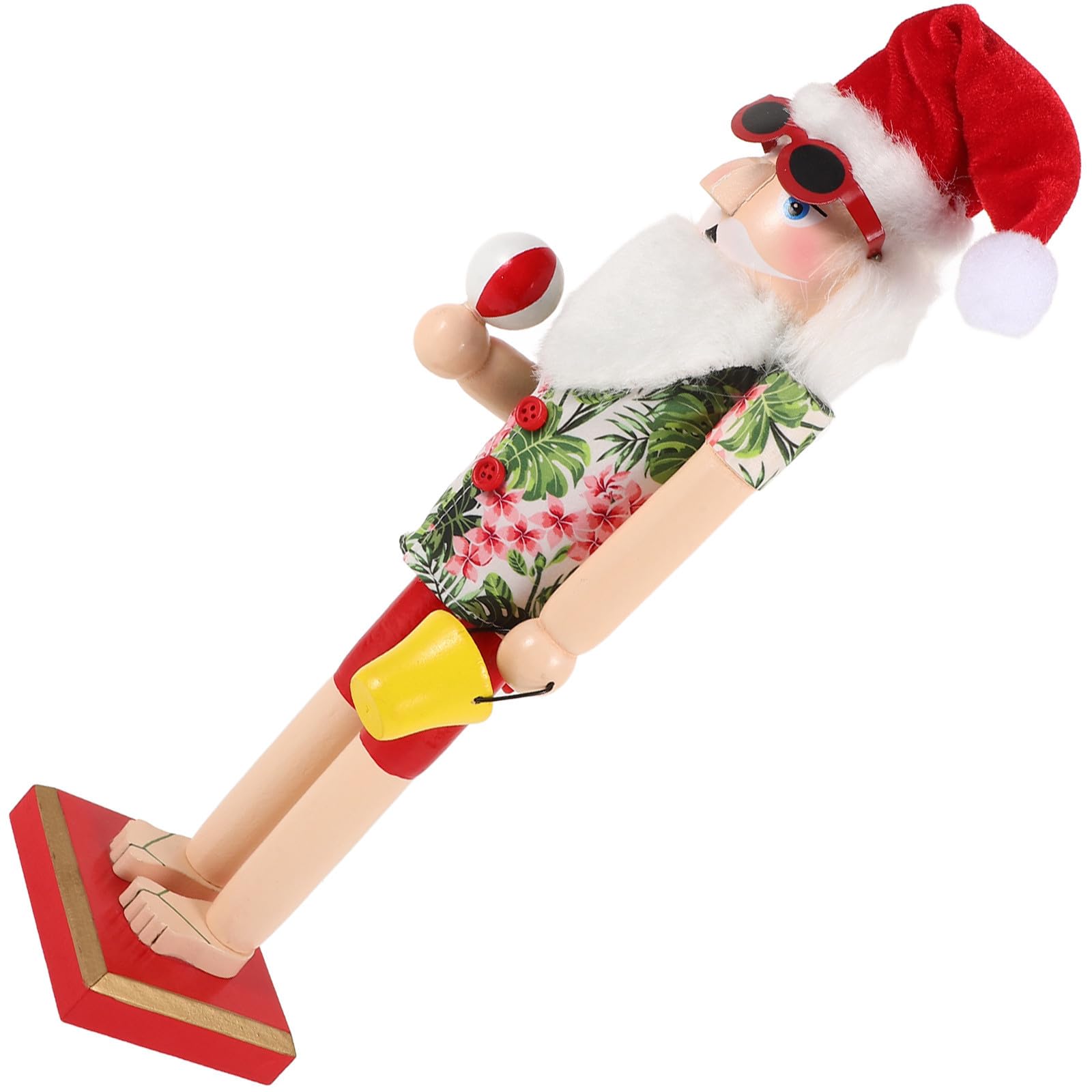 minkissy 3 Piezas Cascanueces de Madera de Papá Noel Pintado a Mano para