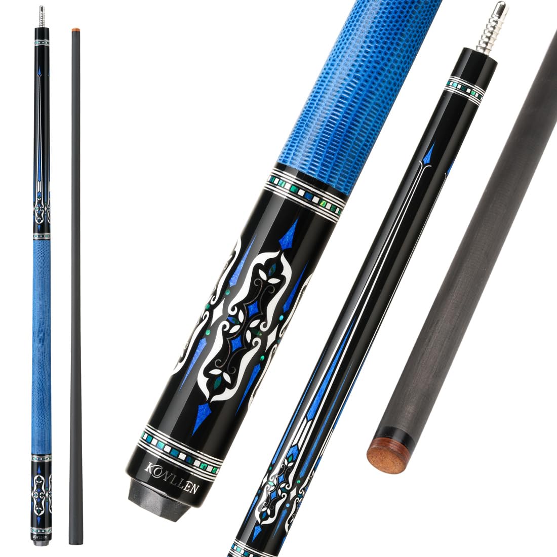 KONLLEN Carbon Fiber Pool Cue Stick Professional Cues (Full Carbon Technology Low Deflection Billiard Cue Stick,12.5mm,147cm)…