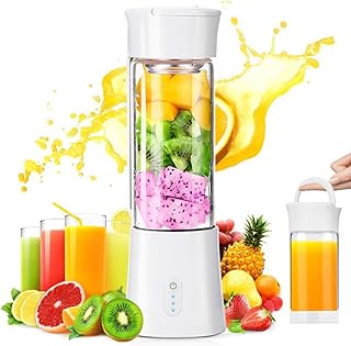 SAMEBOO Mixeur Portable 380ML Presse-agrumes Électrique USB Blender de Jus avec 4 Lames en 3D Multifonction Mini Blenders Pour la Fabrication de Jus de Fruits Légumes Smoothies Shakes etc.- Sans BPA