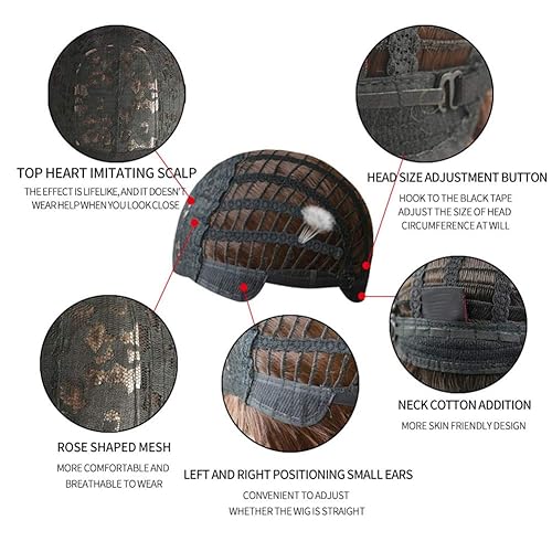 Miniatura 4 de HUAISU Peluca larga negra con flequillo, peluca de cabello natural para mujer, peluca de cosplay (negro, 25 pulgadas)