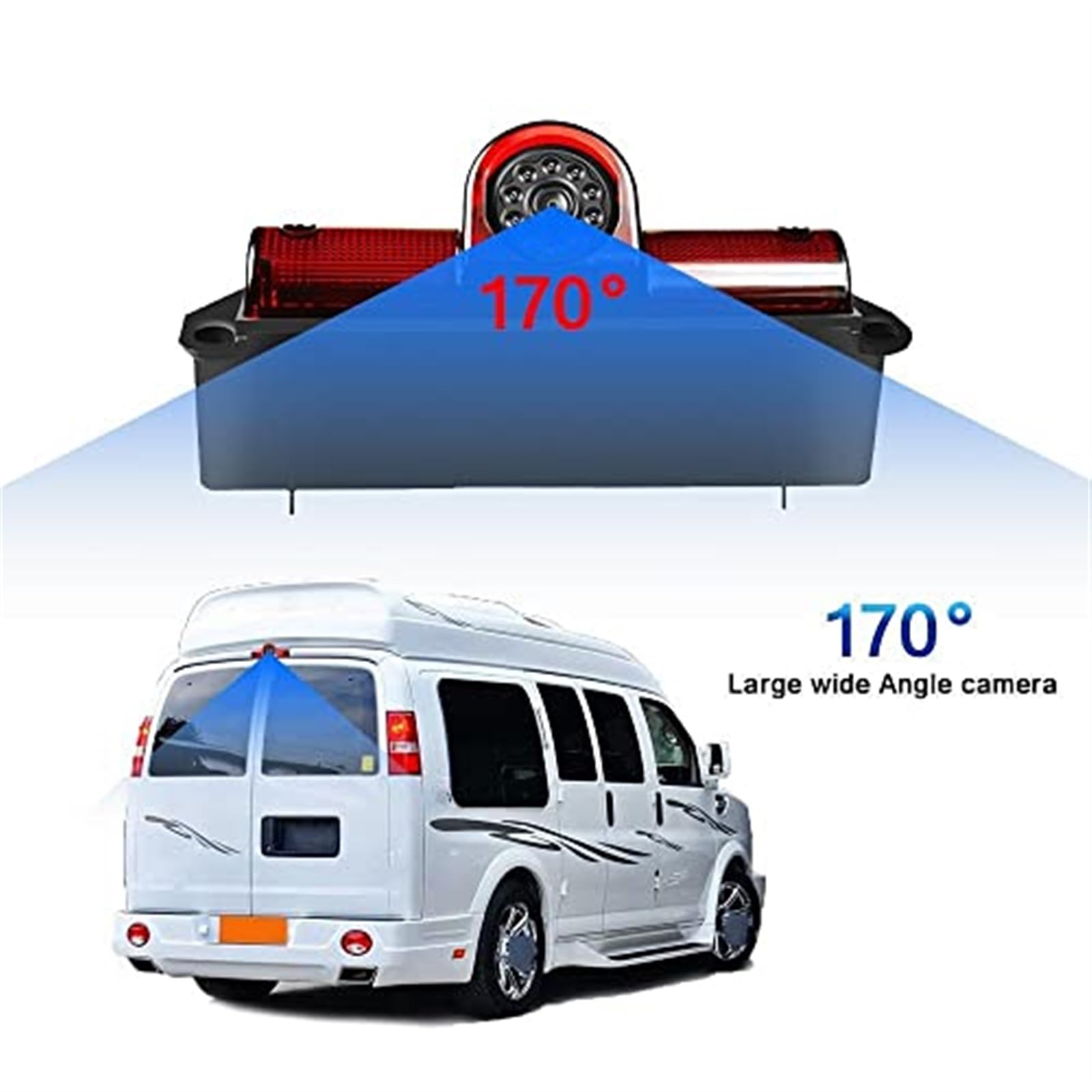 Kamera cofania samochodu świateł hamowania, dla Chevroleta, GMC SAVANA GMEXPRESS HD RV 170 stopni Kamera tylnego światła stopu samochodu