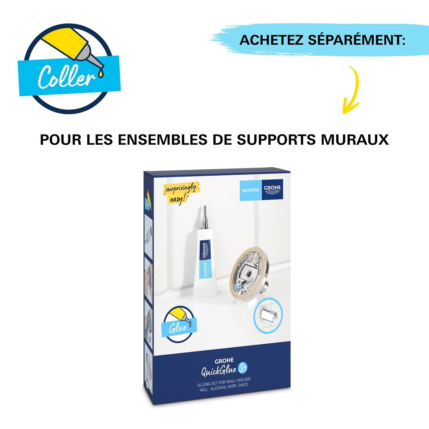 GROHE Vitalio Trigger Spray 30 Ensemble Pommeau de Douche (Douchette hygiène intime avec gâchette 1 jet, Support mural, Flexible de douche SilverFlex anti-torsion 1, 25m), Chromé, 26175001