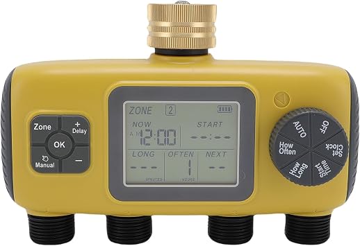 IPX5 Sprinkler Timer LCD Display Automatic Irrigation Controller for Garden Hose Faucet Timer, Smart Timing for Lawn Yard Garden