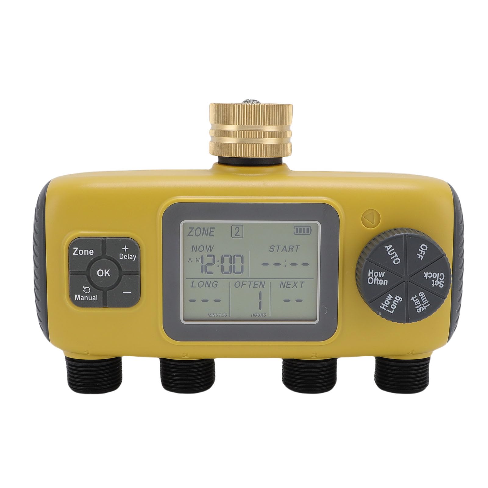 Pssopp Timer Irrigatore, di Irrigazione Automatico Impermeabile IPX5 con Display LCD, Rubinetto da 3 4 a 1 2 Pollici, Programmazione 1 12H o 30D per Irrigazione a Goccia del Prato Giardino