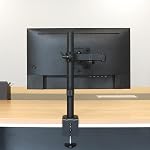 Amazon Basics Moniteur unique réglable Support de bureau, supporte jusqu'à 81.2 cm (96.5 cm Ultralarge) et 10 kg, tension réglable, VESA 75x75/100x100, noir