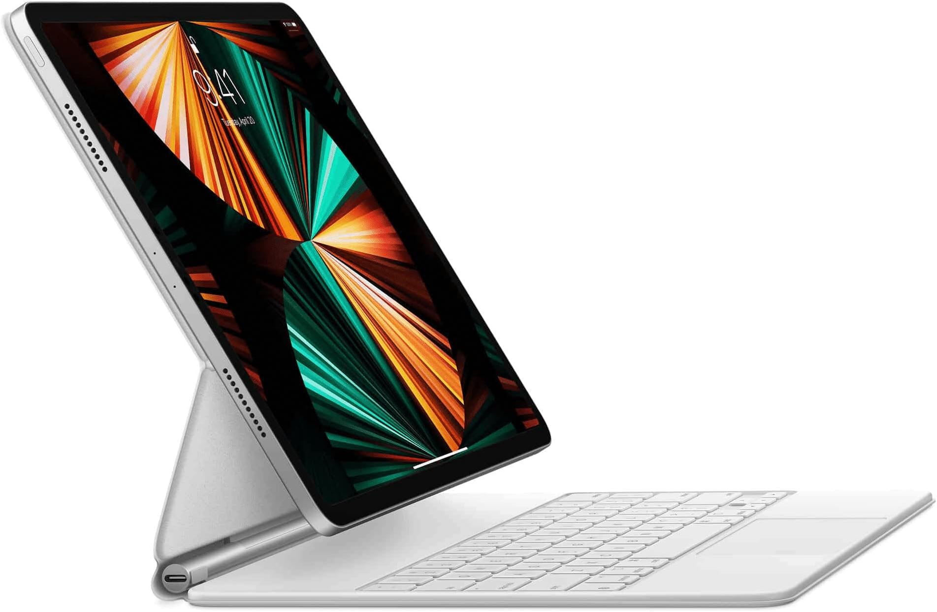 Apple Magic Keyboard: iPad Keyboard and case for iPad Pro 12.9 inch (3rd, 4th, 5th and 6th gen) and iPad Air (M2), Great Typing Experience, Built-in trackpad, German - White