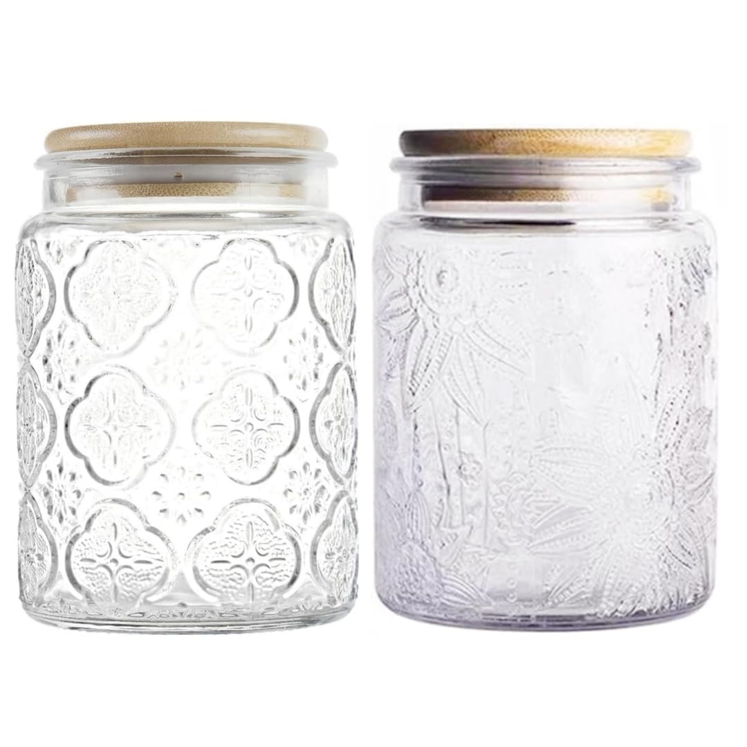 Bocal Verre Hermétique 1250ml Avec Couvercle Bois - Stockage Aliments, Thé, Café - YSANO