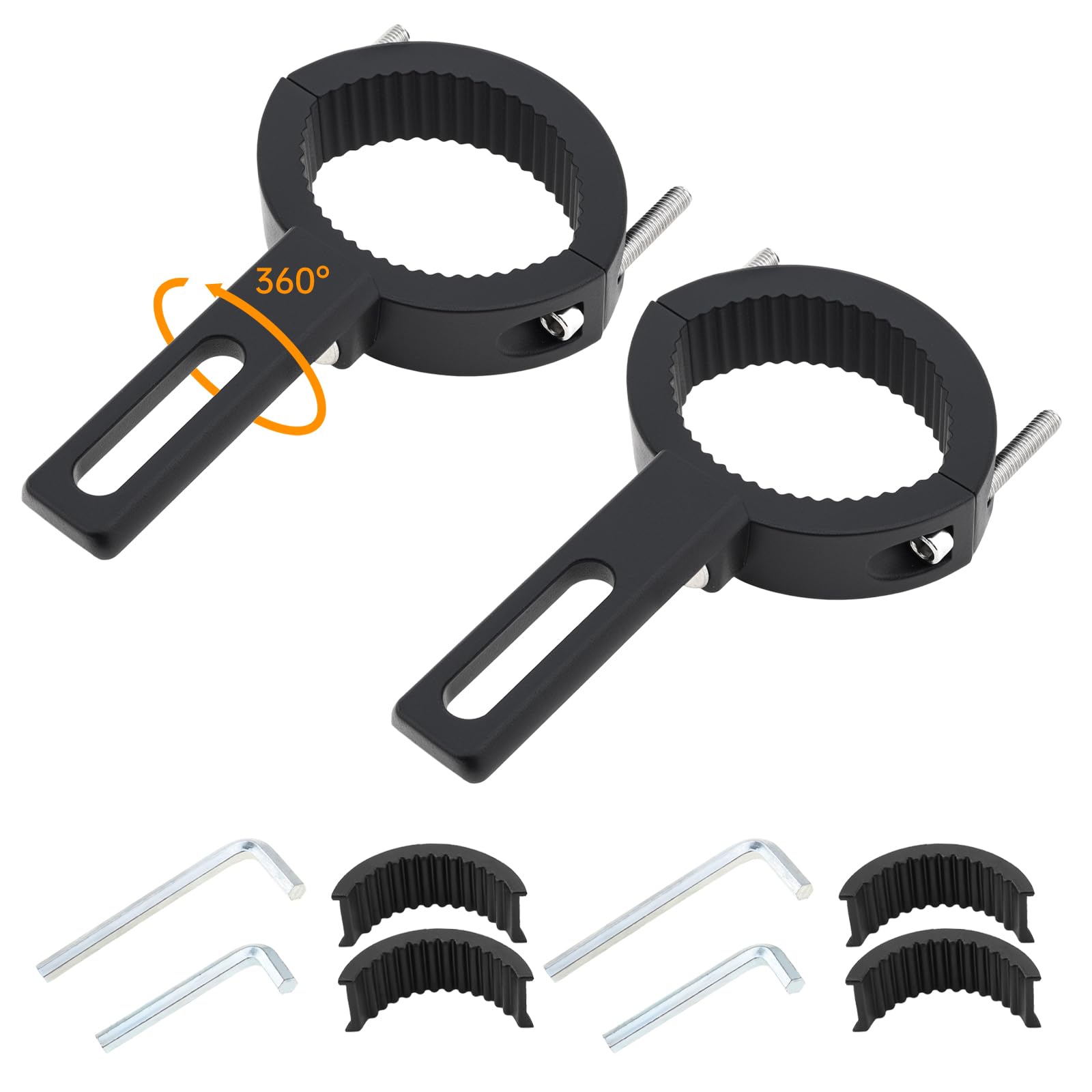 Photo 1 of 2Pcs Light Bar Mounting Brackets, Adjustable Tube Clamp for Motorcycle (L)