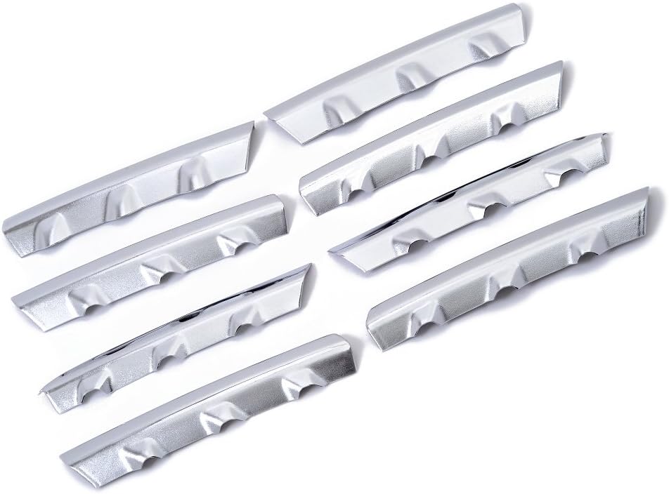 Kadore ABS Chrome Centre Grille Front Bumper Grill Cover Trims for Nissan Qashqai Dualis 2007-2009 8PCS/