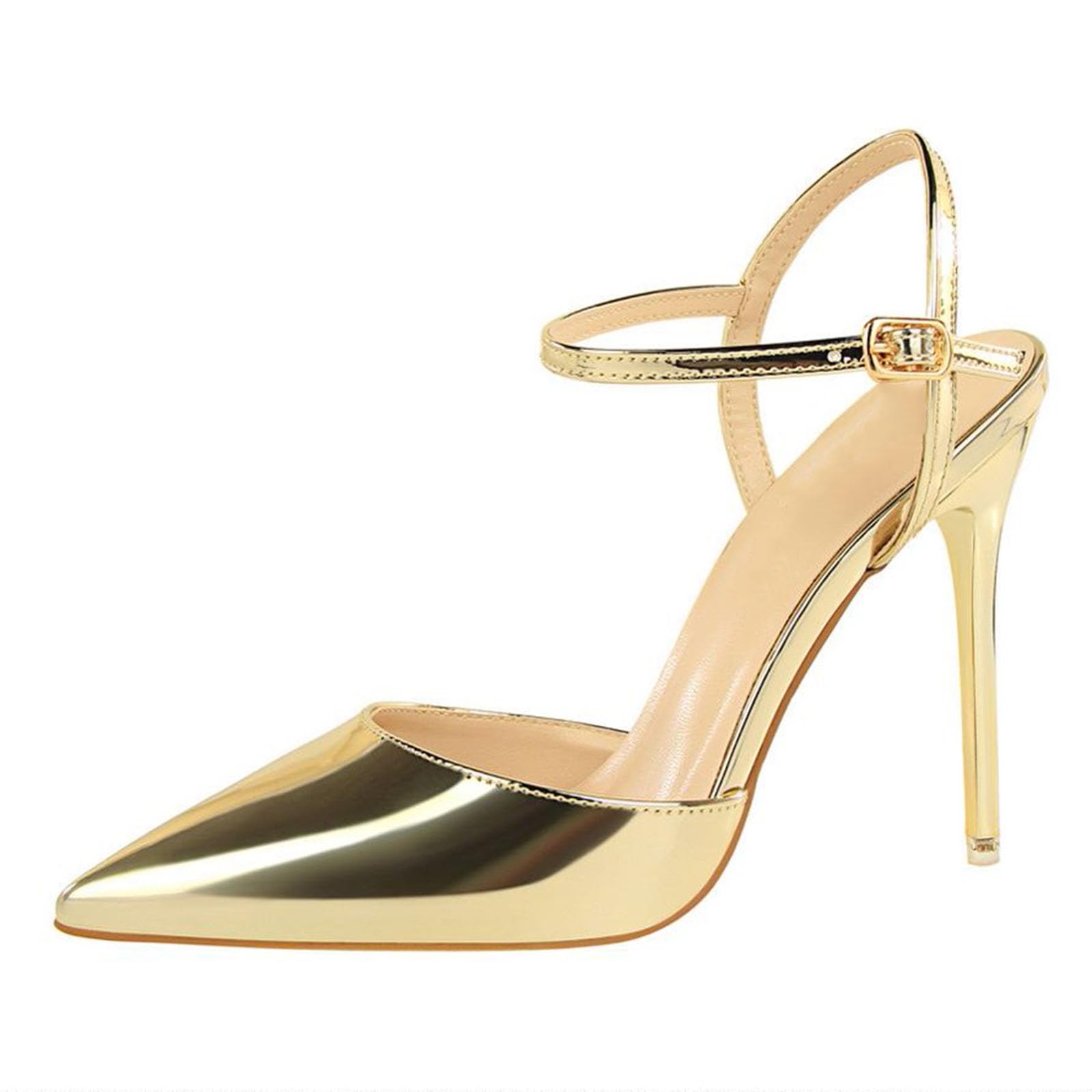 Zapatos de tacón Alto de Mujer Cuero Lacado Correa en el Tobillo 10.5CM
