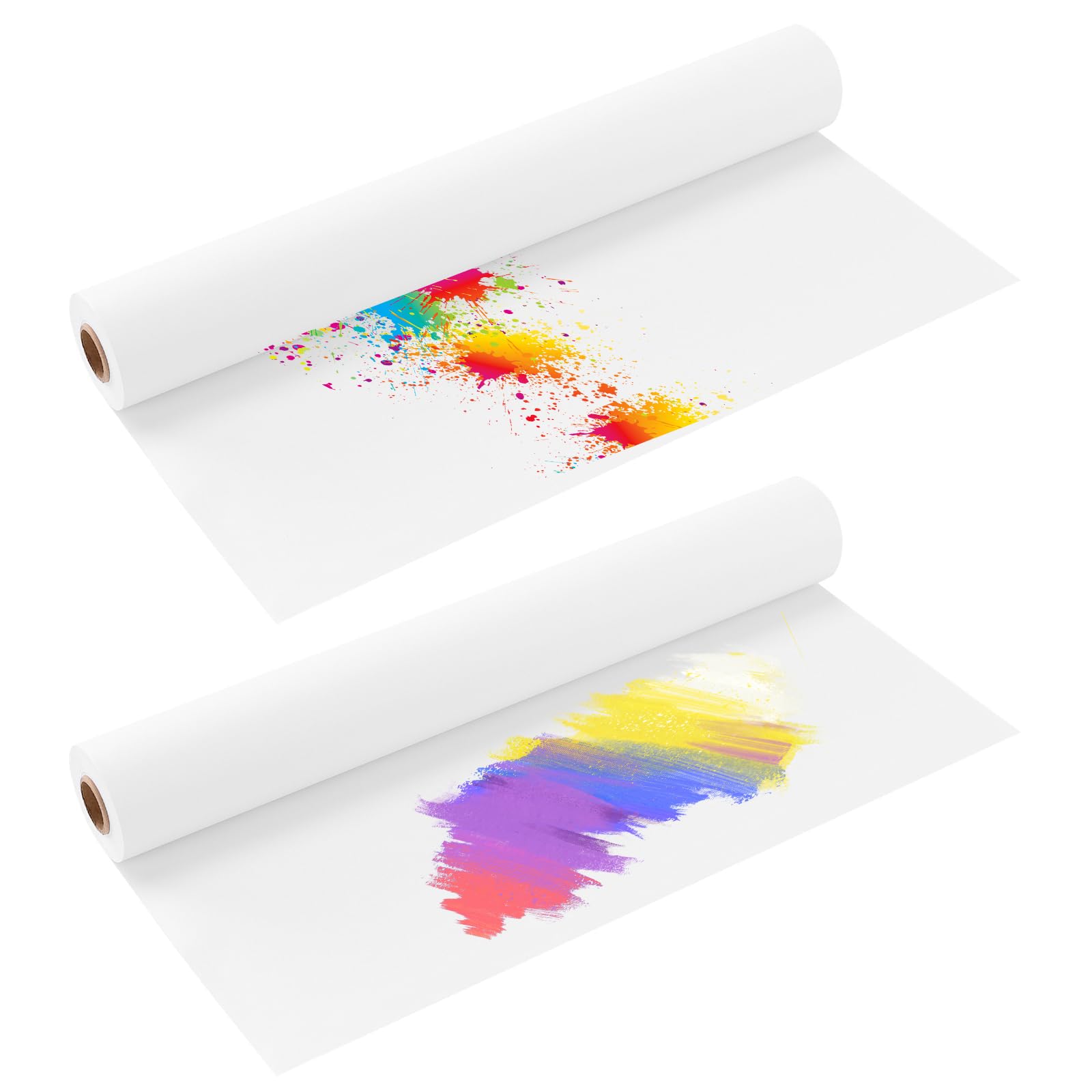 HONYUET 2 PCS 44cm x 25m White Drawing Paper Roll, Easel Paper Roll for Poster Art Craft Painting Sketching