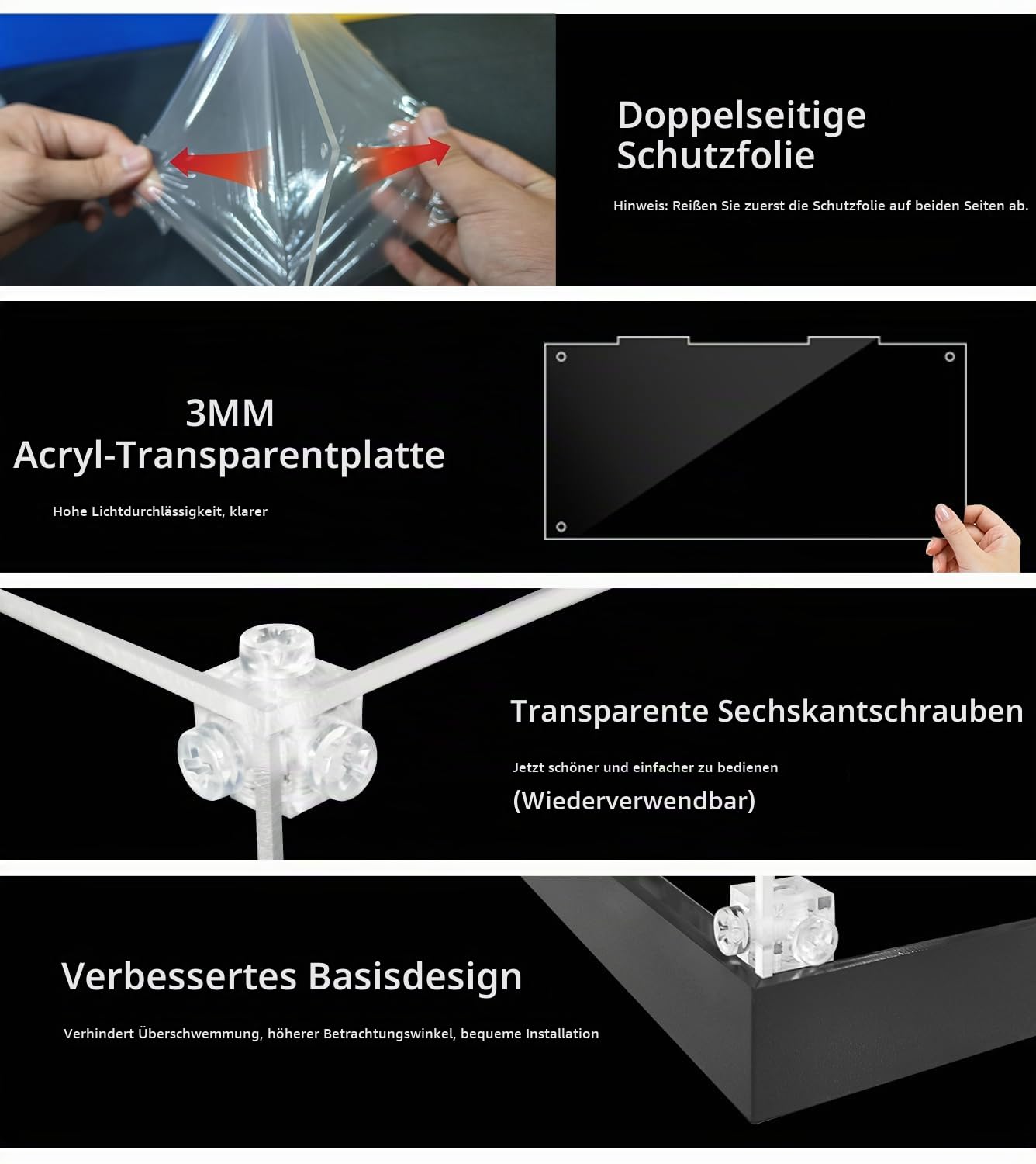 Acryl Vitrine Display Case - Schutz vor Staub für Lego Technic 42141(42171/42207/42206/42228) McLaren Formel 1 Rennwagen- Transparente Showcase für Sammler, ohne Modelle!