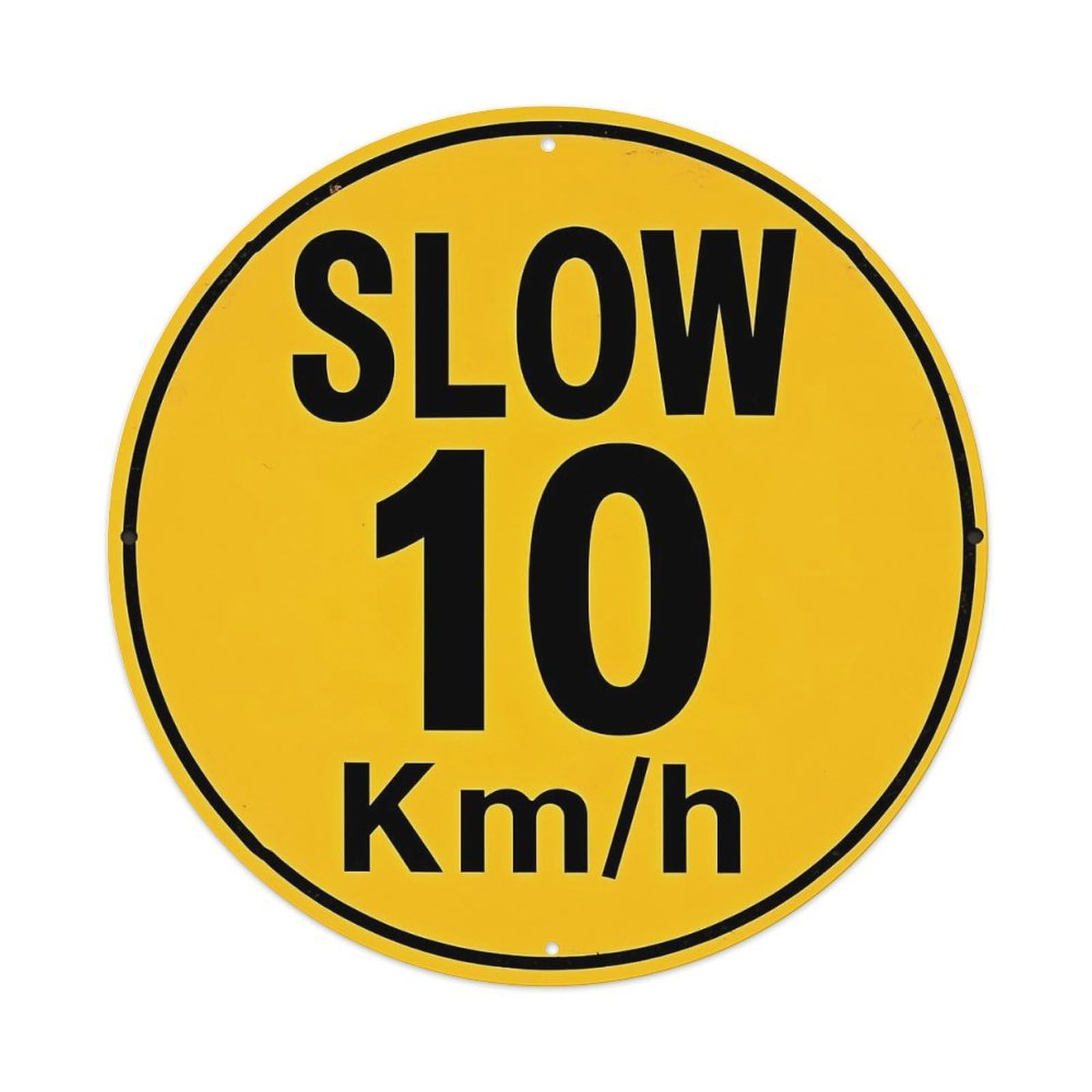 Jdyansheng Vintage Slow Ten Km Per Hour Tin Sign Metal Poster Metal Signs For Home Man Cave Bar Cafe Kitchen Laundry Room Wall Decorations 8X8 Inches