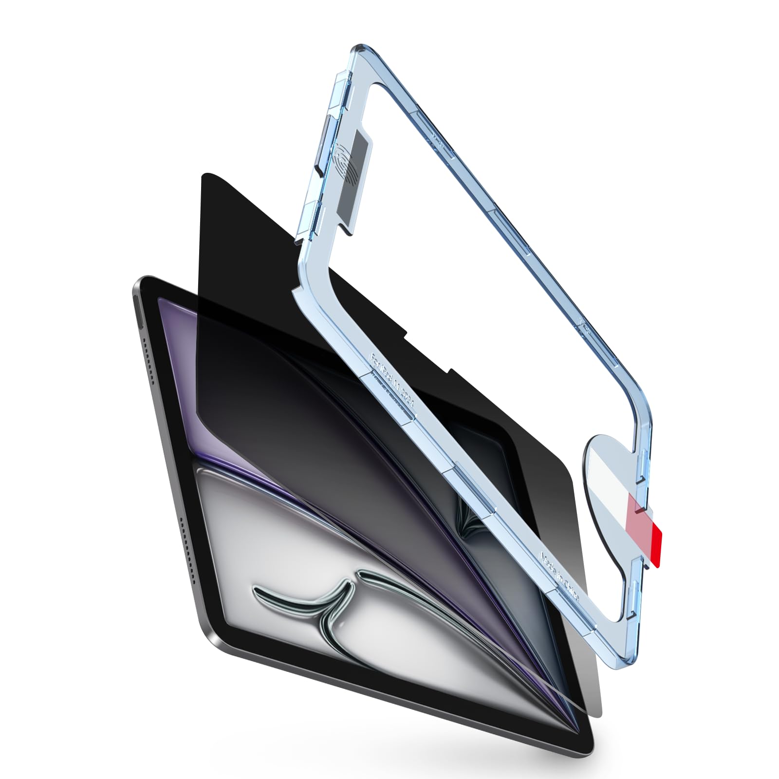 BERSEM Privacy Screen Protector Compatible with iPad Air 11 Inch M3 2025/ M2 2024, Anti-Spy Tempered Glass Film, EZ Kit