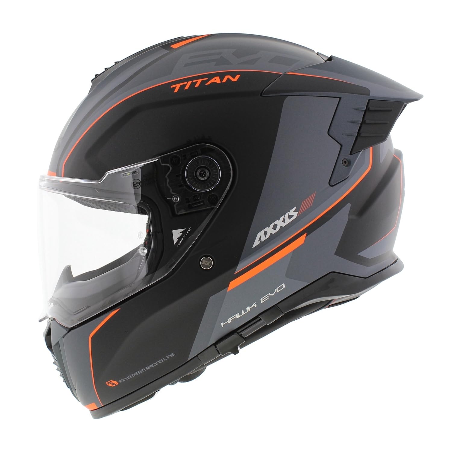 Axxis Hawk SV Evo Casco integral Titan B4 mate negro naranja gris