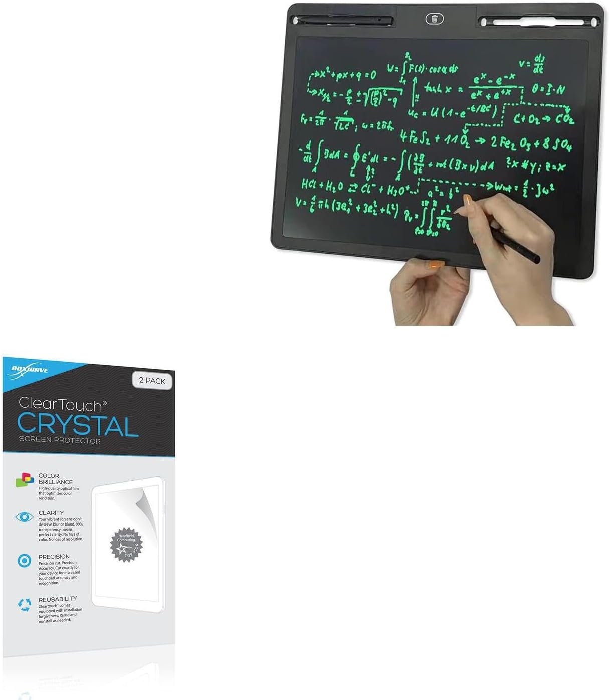 BoxWave Screen Protector Compatible with XQZWOLH Writing Board (16 in) - ClearTouch Crystal (2-Pack), HD Film Skin - Shields from Scratches