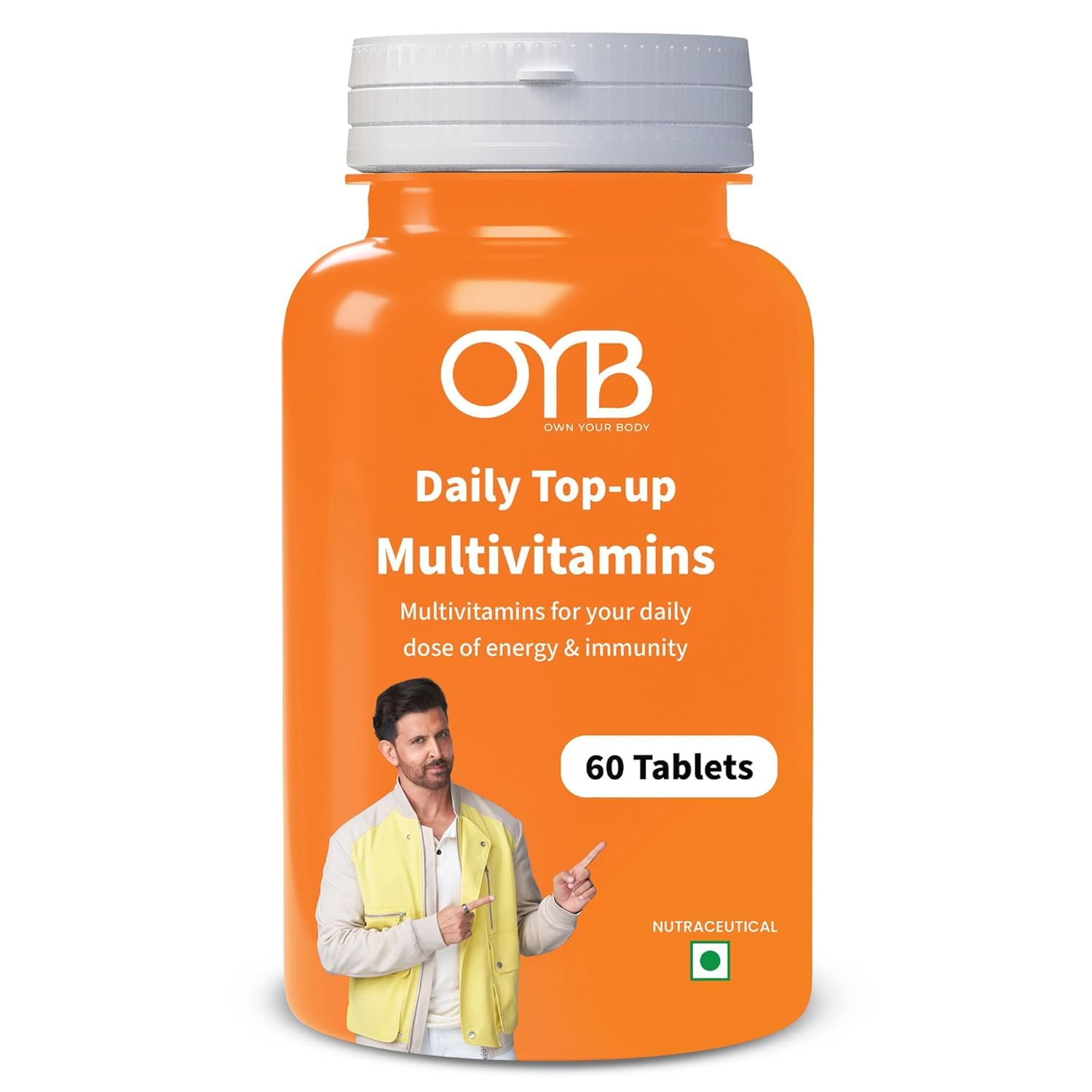 [BRSRYYIHCIHWAHQU] OYB Multivitamin Tablets with 24 Vital Nutrients, Probiotics & Herbs | Vitamins A, B, C, D, E, Zinc, Magnesium & Calcium | Supports Energy, Immunity & Overall Health | 60 Veg Tablets