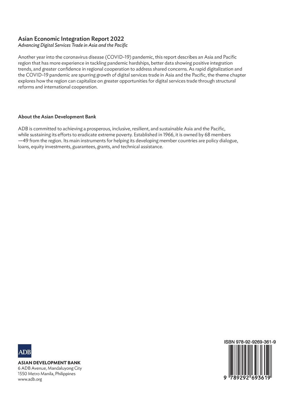 Asian Economic Integration Report 2022: Advancing Digital Services Trade in Asia and the Pacific