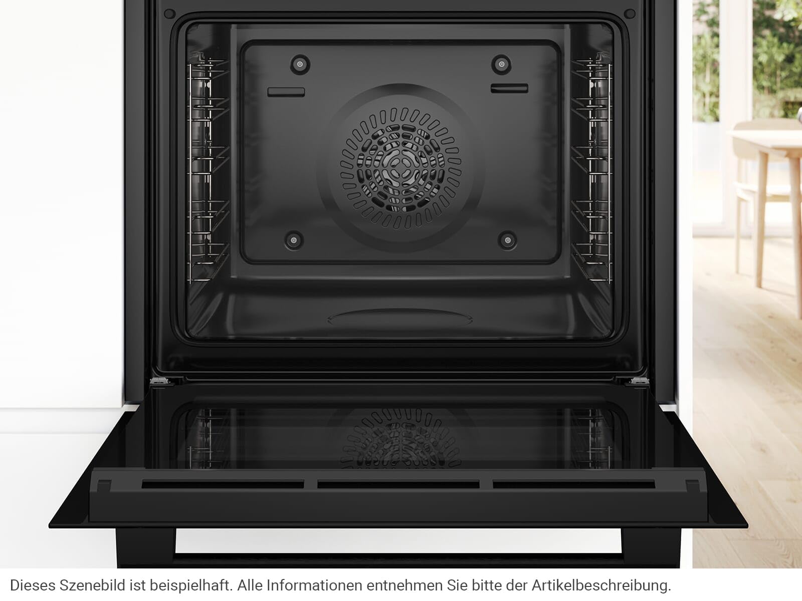 Bosch HBA510BA3, seria 2, piekarnik do zabudowy, 60 x 60 cm, gorące powietrze 3D zapewnia równomierne pieczenie na 3 poziomach, szybkie nagrzewanie, halogenowe oświetlenie wewnętrzne, kolor czarny