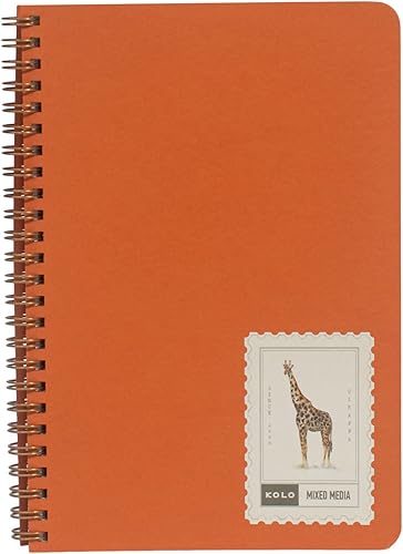 Kolo - Libro multimedia mixto de 5.5 x 8.5 pulgadas, encuadernado en espiral, 184 libras300 gsm, ideal para medios húmedos y secos