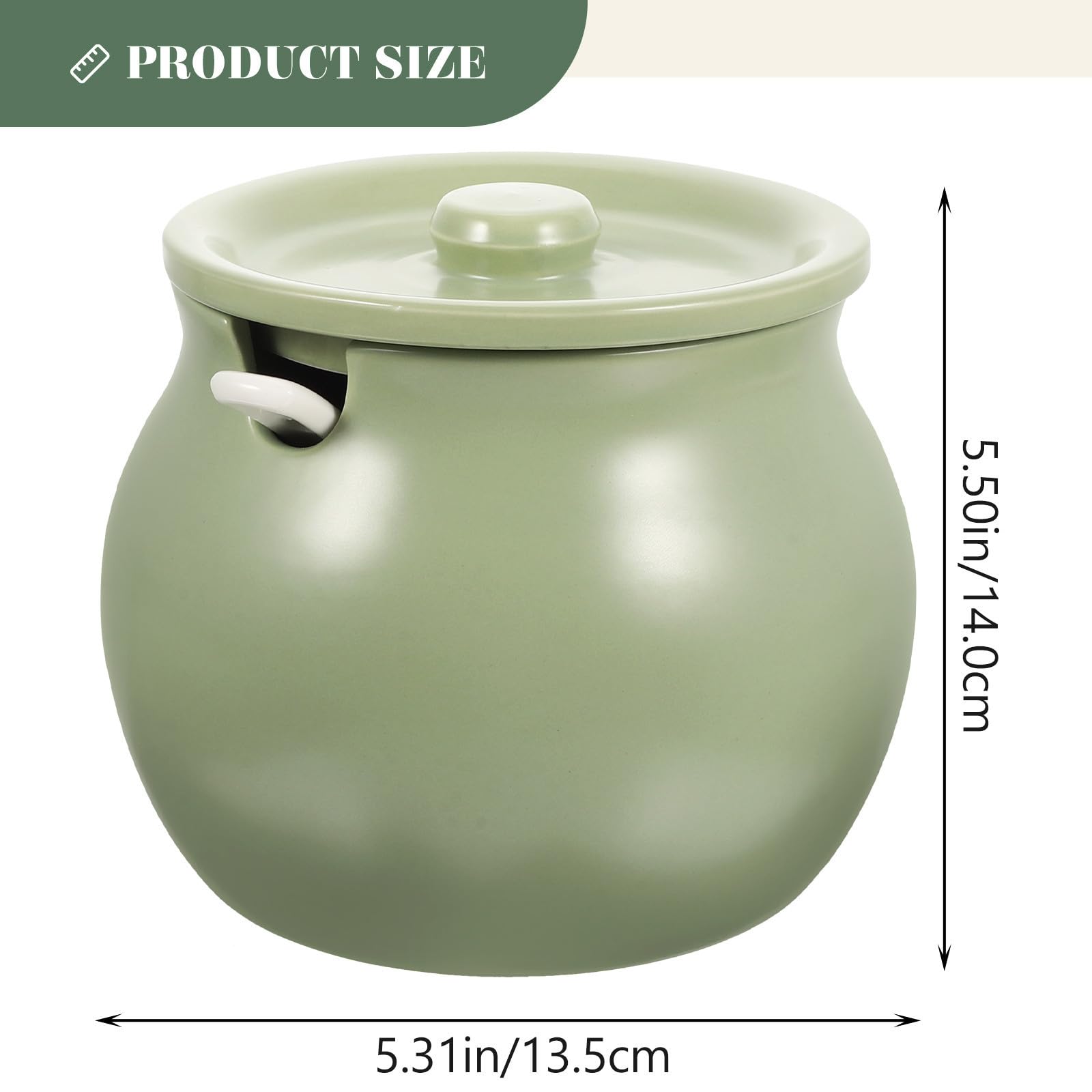 Contenitore in Ceramica per Olio Piccante con Coperchio Rimovibile e Cucchiaio, Capacità Grande, Resistente e Antipolvere, per Cucina e Buffet