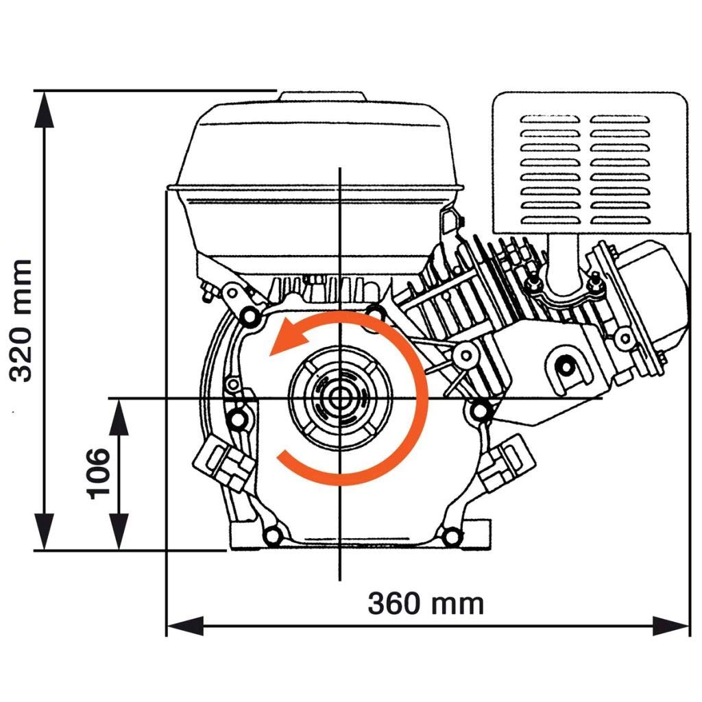 Festnight 4,8 kW Benzinmotor 6,5 HP 196 cc Ersatzteile Austauschmotor 3600 U/min 3,7 L Schwarz