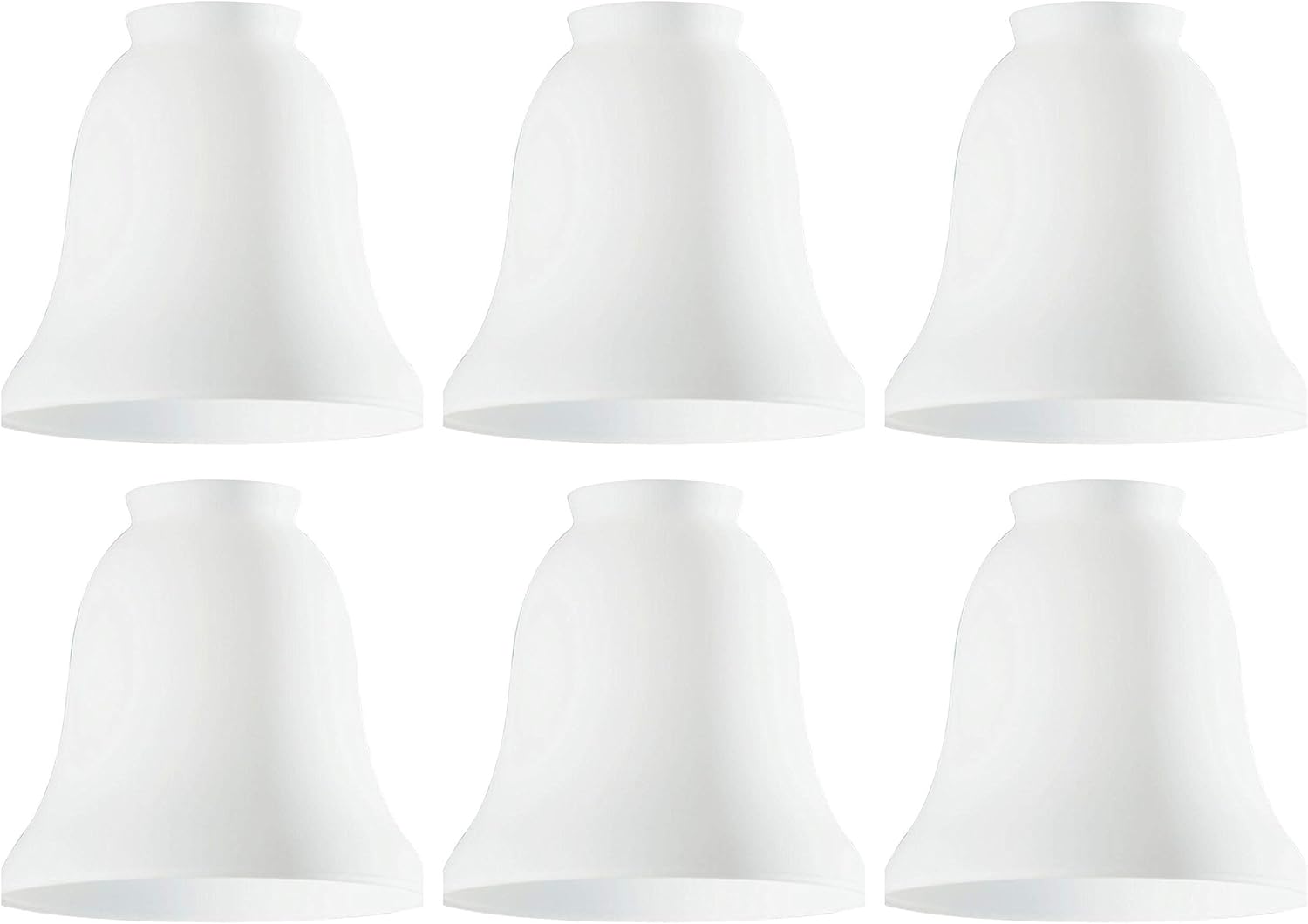 Ciata Lighting Traditional Bell Glass Shade Replacement Shade for Fan/Wall fixtures Shade Pack of 6 (Clear)