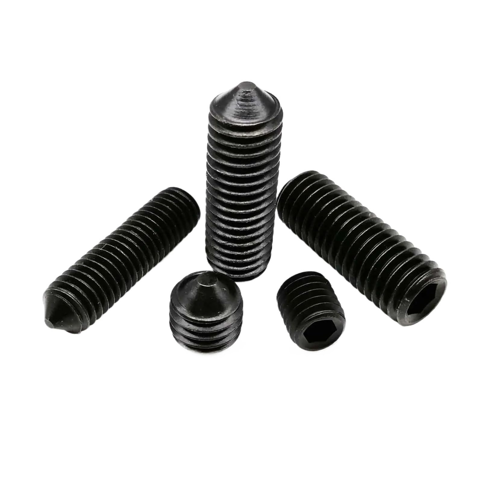50 Vite di fissaggio conica con estremità conica esagonale DIN914 con bullone a testa piatta M3 M4 M5 M6 M8 acciaio legato nero 12,9(50pcs M6x6mm)