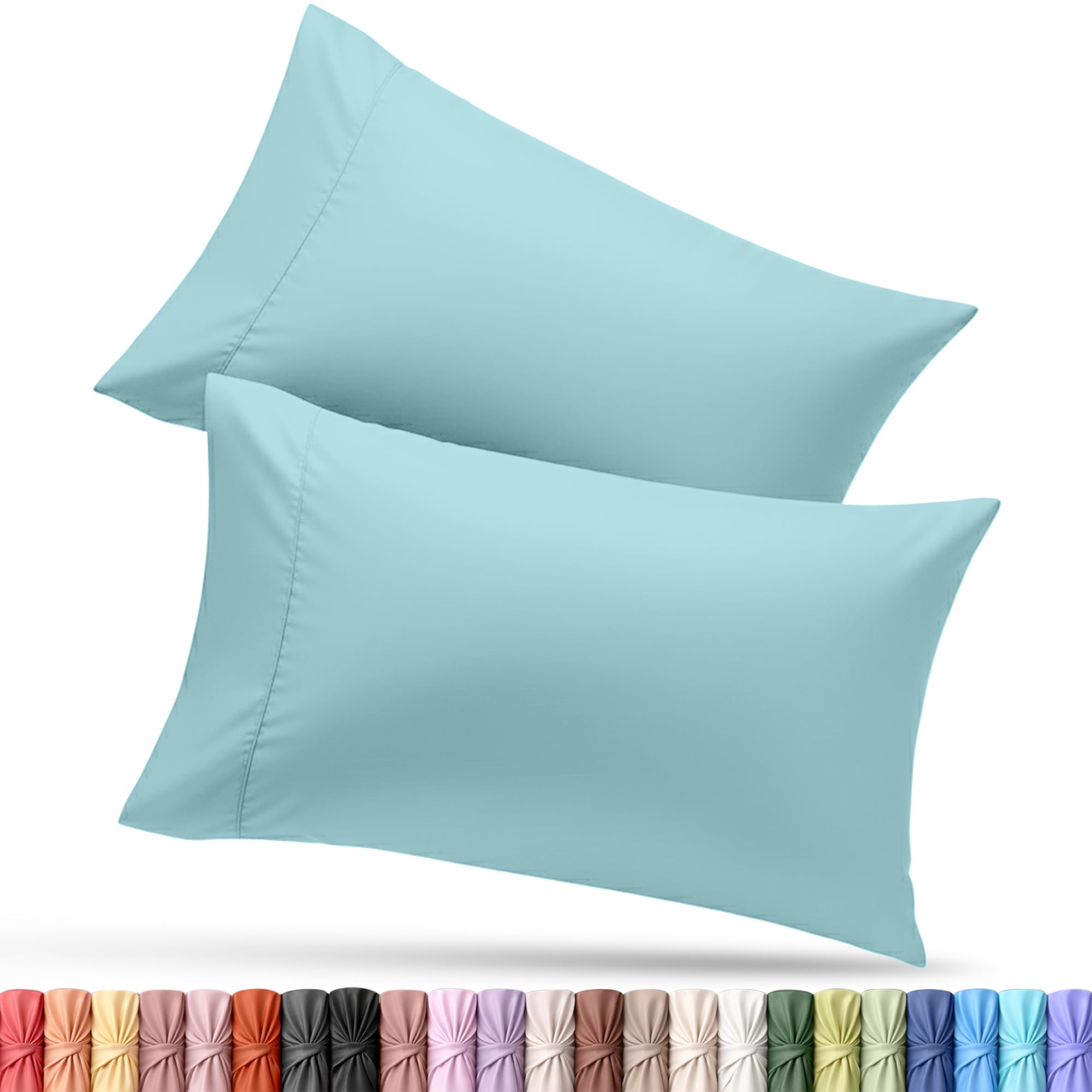 Utopia Bedding King Pillow Cases - 2 Pack - Envelope Closure - Soft Brushed Microfiber Fabric - Shrinkage and Fade Resistant Pillow Covers 20 X 40 Inches (King, Spa Blue) — image 1