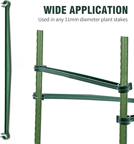 Miniatura 5 de 100 brazos de estaca para jaula de tomate, conectores de enrejado expandibles de 11.8 pulgadas para plantas trepadoras, estacas de tomates, verduras