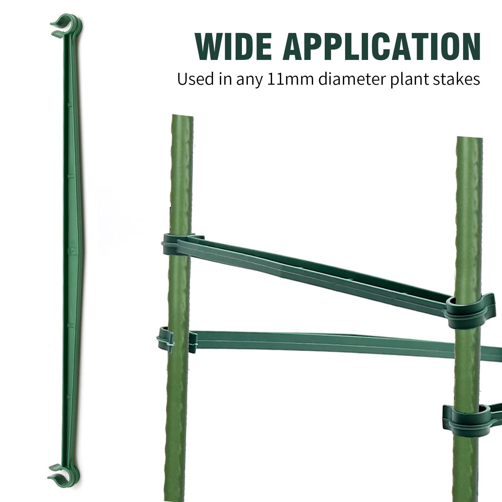 Lot de 100 piquets pour cage à tomates, connecteurs de treillis extensibles de 30 cm pour plantes grimpantes, plantes de jardin, légumes (sans piquet)