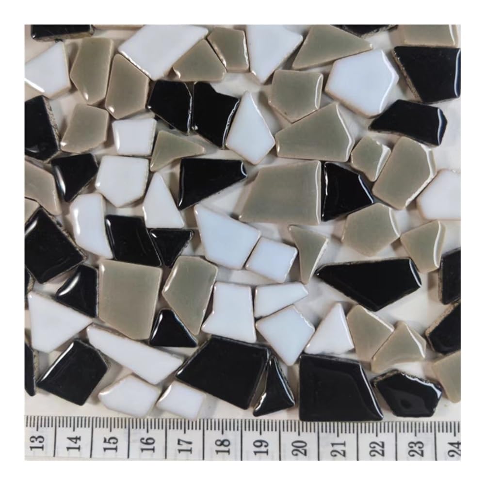 baldosas de mosaico de cristal, baldosas de mosaic Azulejos de mosaico de porcelana polígono de 510 g, 1-4 cm de longitud, 1~4 g/pc, azulejos de mosaico de 3,5 mm de espesor (color: 28, tamaño: 18 o