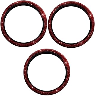 Milisten 3 Peças Capa De Volante Com Strass Acessórios De Carro Acessórios De Volante De Carro Para Carro Capa De Volante Brilhante Acessório De Interior De Carro Suprimentos De Carro