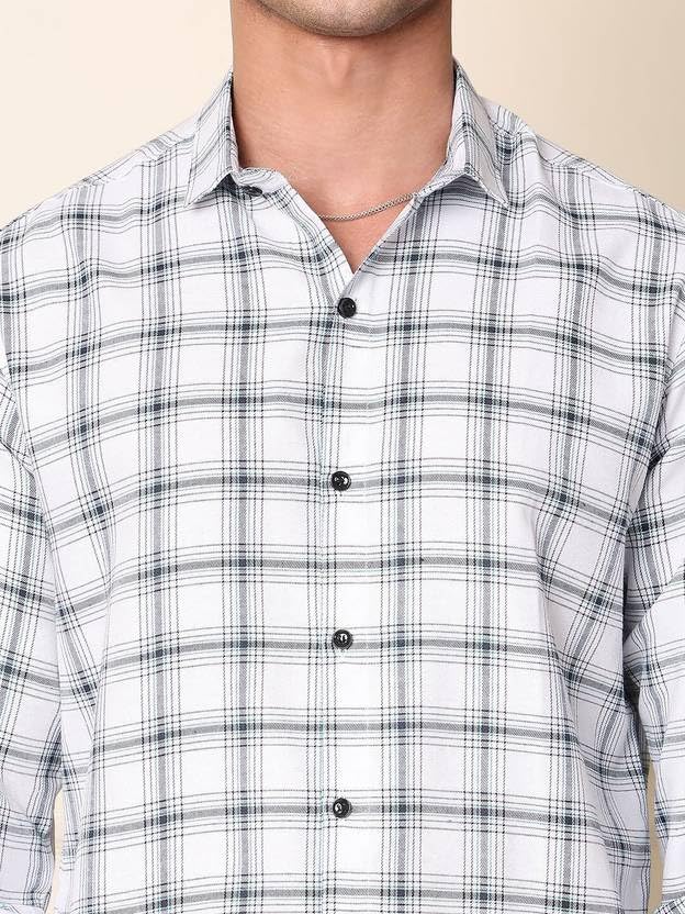 Image of NoseQueen Men's Checked Cotton Shirt | Full Sleeve Regular Fit Casual Shirt for Men | Soft Breathable Checkered Shirt