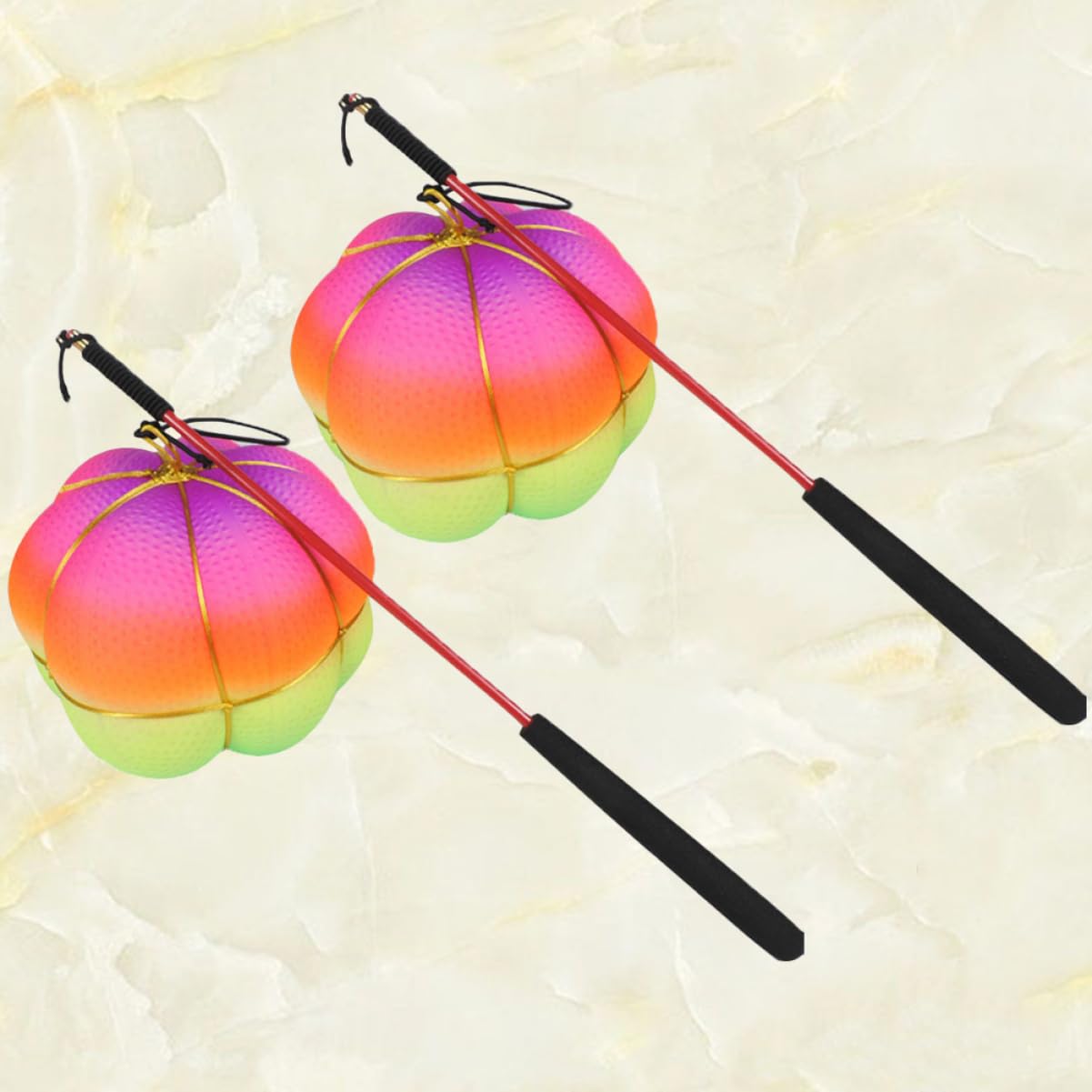 Abaodam Indoor/Outdoor Playtime 2pcs Latex Bouncy Balls with Head Rod Exercise Toy Fitness Ball Glow in The Dark for All Ages Random Color