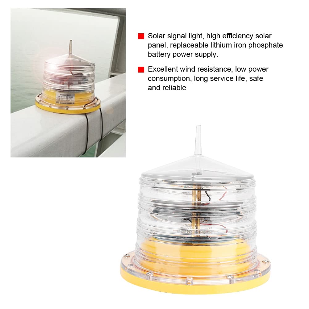 Yctze Luz LED para barcos, rojo intermitente Luz de señal LED solar Luz de baliza para embarcaciones de muelle marino IP68 Impermeable