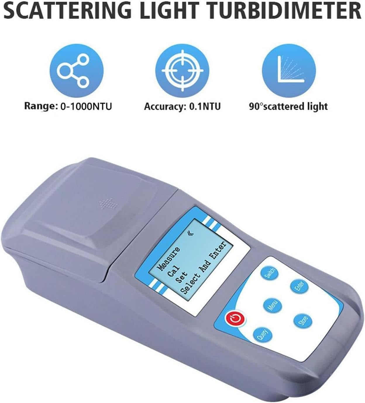 Tragbares Turbidimeter-Kit, 0-1000 NTU Messbereich, Flüssigkeitstrübungs-Testgerät für genaue Wasserqualitätsanalyse
